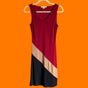 00's vintage colorblock minimalist bodycon y2k dress XS casual corner